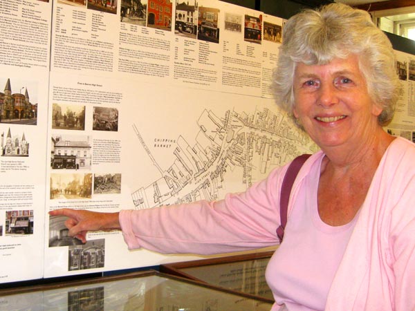 Jenny Kobish, one of the volunteers from Barnet University of the Third Age, who help research the changes in the shops of Barnet High Street since 1898.