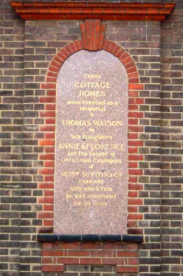 Cottage Homes memorial to Thomas Watson