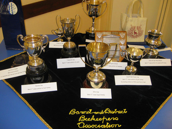 Barnet Beekeepers’ collection of silver cups from the 1920s