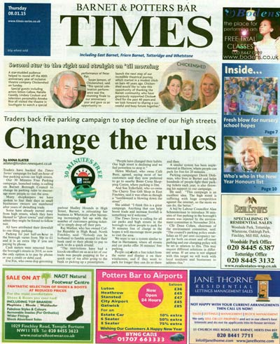 Barnet Times joins the campaign with 8th January edition