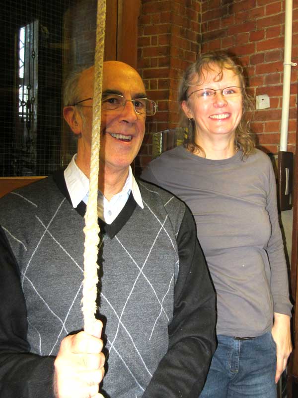 David Ely, the longest serving bell ringer, with tower captain Nancy Surman