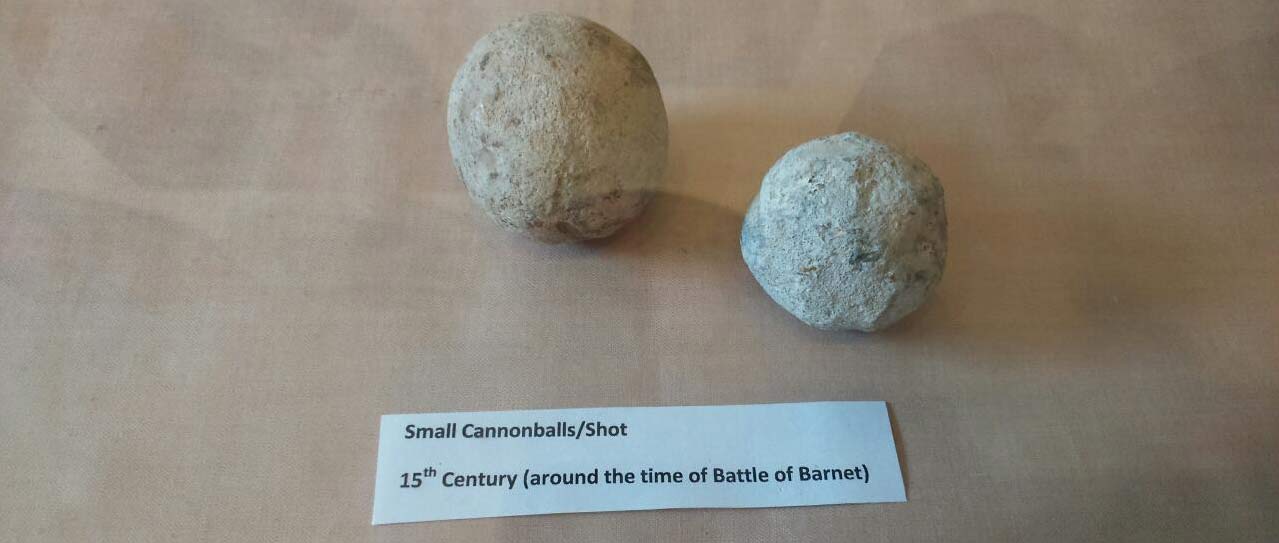 Small cannon balls from the Battle of Barnet