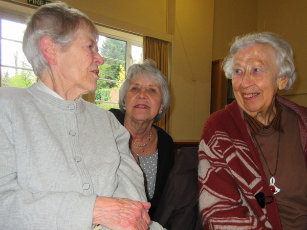 Long-standing members of Barnet Poetry Group, from left to right, Patricia Kent, Carole Euesden, and Jean Cardy