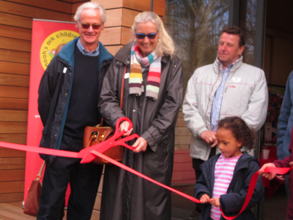 Janet Hume of the Hadley Trust and husband Philip Hulme and on the left Ru Watkins, chief executive of the Noah’s Ark Hospice