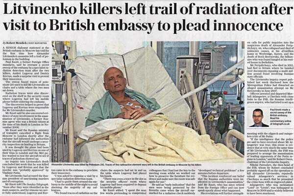 The haunting photograph of Litvinenko 3 days before he died.