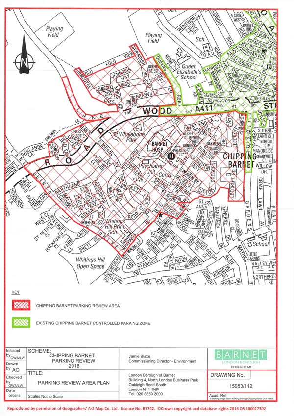 Existing and proposed controlled parking zone