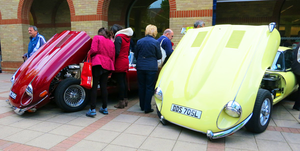 Jaguar E types, owned by John Bishop and David Render at the classic car show organised by Friends of Barnet Market