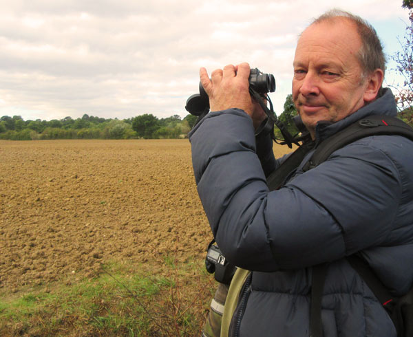 Birdwatcher David Martens next to the Whitings Hill open space