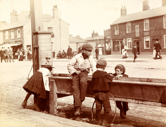 Children playing in Barnet High Street circa 1900