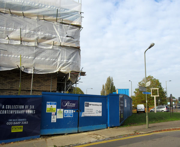 Six houses will replace the Old Red Lion – and its redundant sign remains of forlorn reminder of a once popular public house