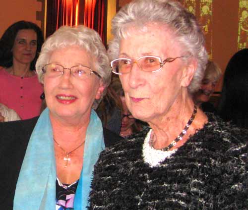 Two former Christ Church School pupils – Pat Barnham (left) and Nora Thorburn