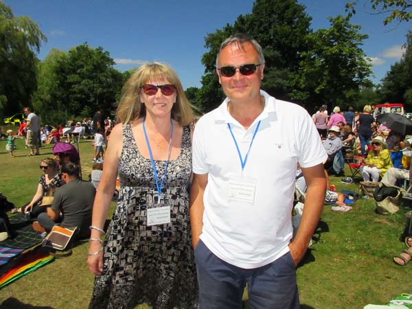 Organisers of Jazz on the Green, Colette Brideson, Treasurer of Hadley Residents Association, and committee member David Chapman