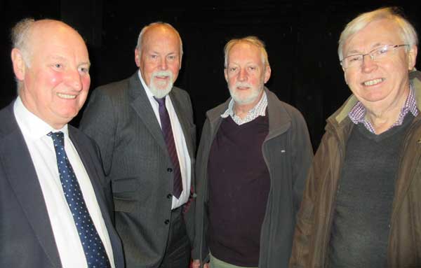 (from left to right) Councillor Corneliius, Bob Burstow, secretary of the Barnet Town Team, Robin Bishop, chair of the Barnet Society, and Gordon Massey, chair of Barnet Residents Association