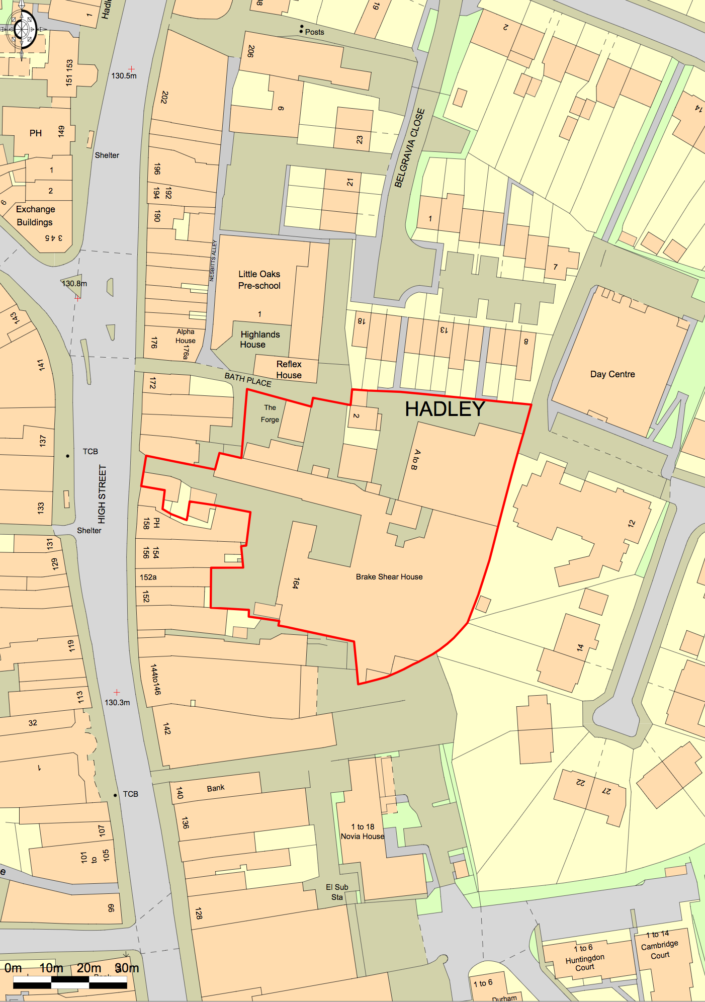 Site plan showing extent of redevelopment