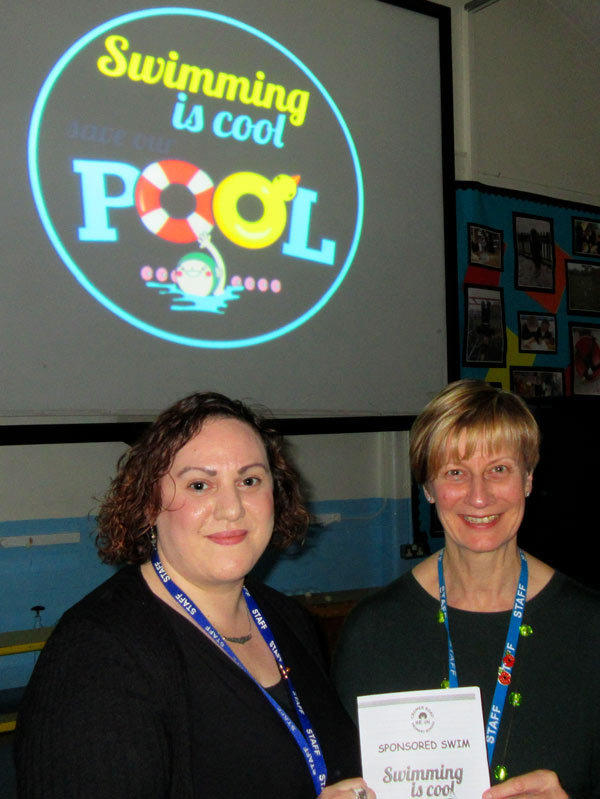 Jude Stone (right), head teacher and deputy head Michelle Alpern