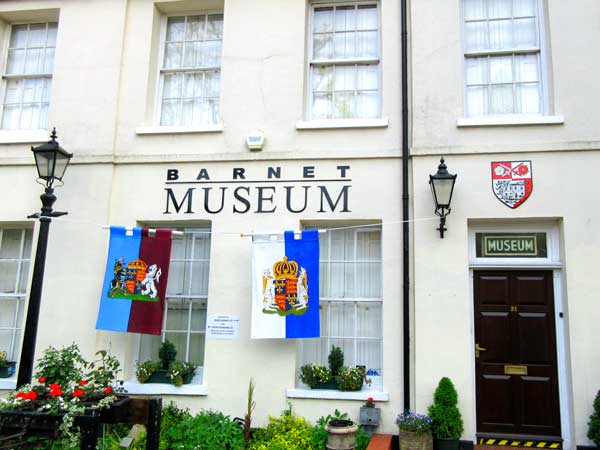 Heraldic banners of King Edward IV (left) and Henry VI – just two of the coats of arms from the Wars of Roses that are promoting the Barnet Medieval Festival from June 9-10