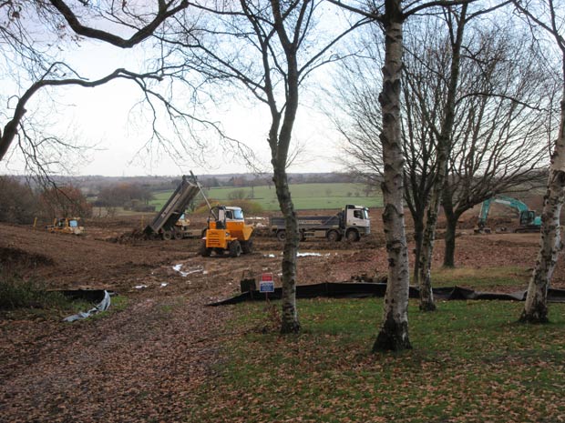 Diggers at work in the grounds at the Golf Club