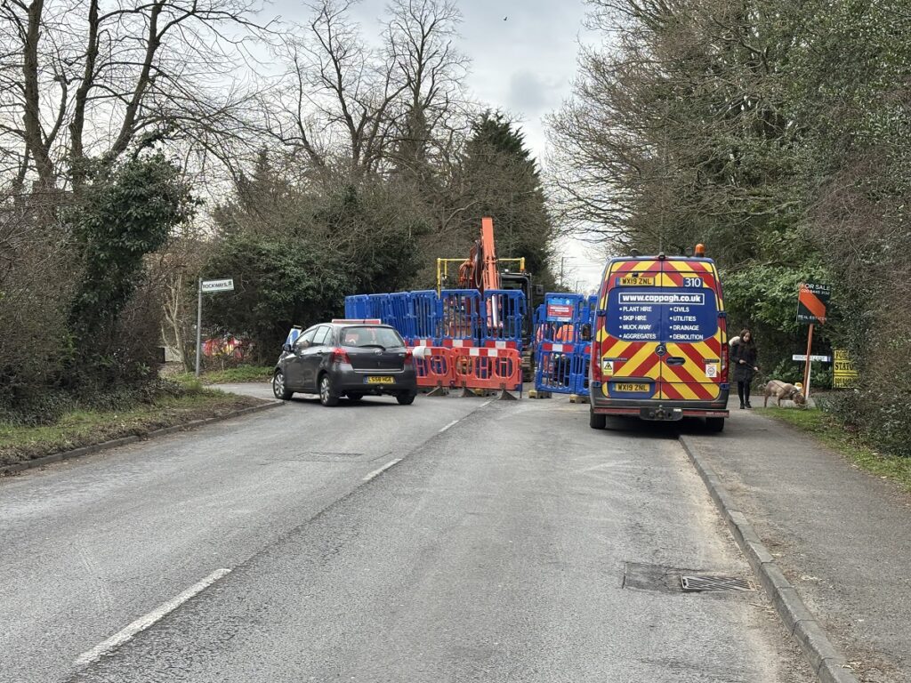 Diversions needed as main road from High Barnet to Arkley closed to through traffic for sewer repairs 